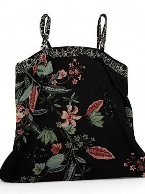 Beautiful Anthropologie Flora Nikrooz Black Floral Cami Top Sz XS